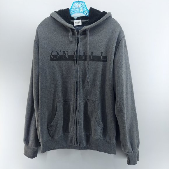 O'Neill sherpa fleece lined full zip Jacket hoodie size large - Picture 1 of 9